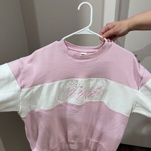 PINK Victoria's Secret Pink and White Sweatshirt